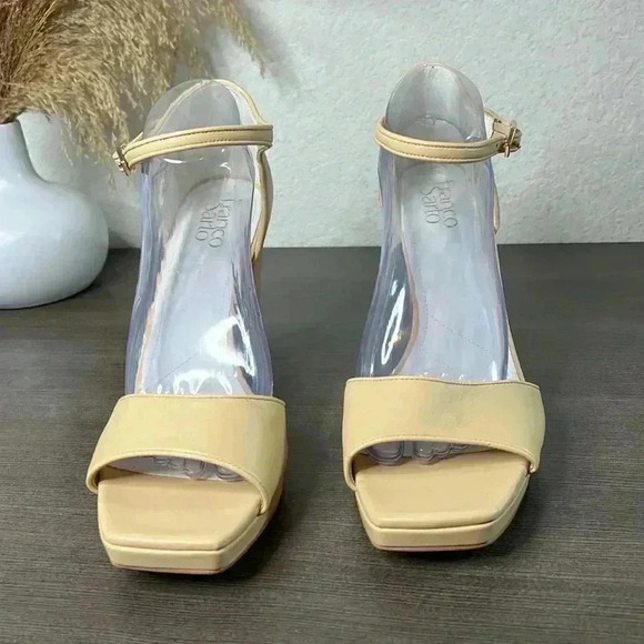 Franco Sarto Women Dima Heeled Sandals Size 11M Beige Leather Ankle Strap - Picture 12 of 15